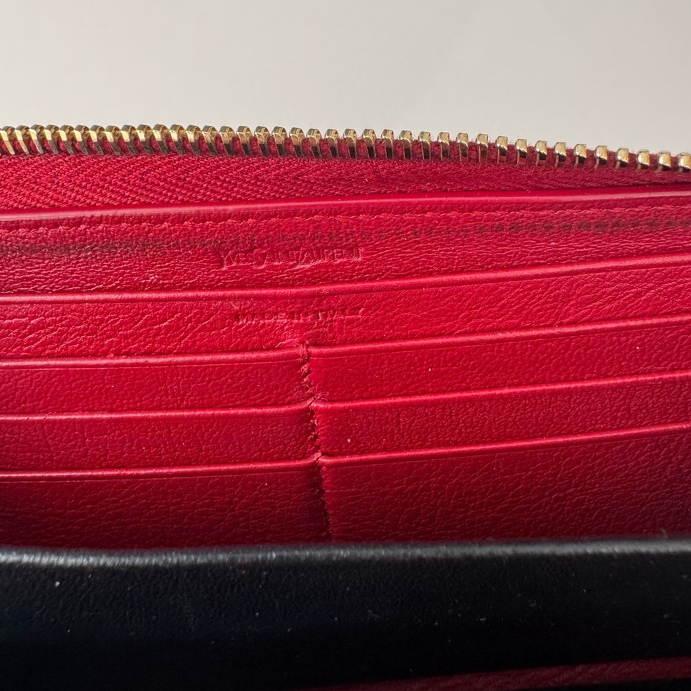 Saint Laurent Red Leather Zippy Wallet - Picture 4 of 4